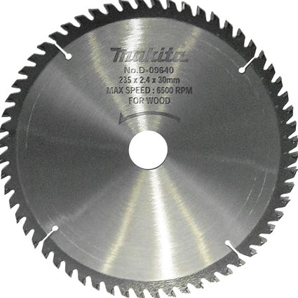 D-09640 – Circular saw blade, Standard T.C.T, 235 x 30 mm, 60 T